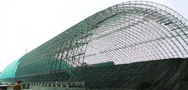 黑龙江热电厂螺栓球网架干煤棚